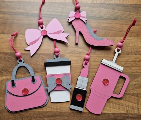 pink collection ornaments